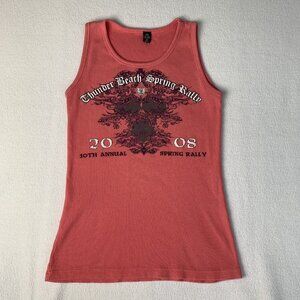 Thunder Beach Spring Rally 2008 Women’s XL Tank Top Pink Ribbed Motorcycle